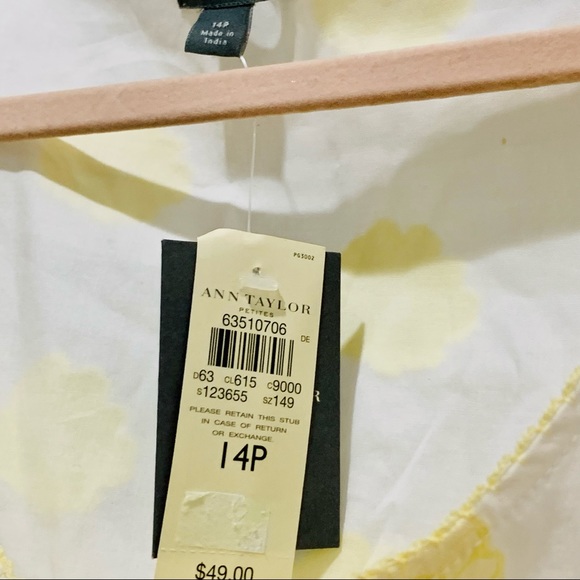 NWT ANNTAYLOR SUNNY FLOWER TOP IN 14P - Picture 2 of 2